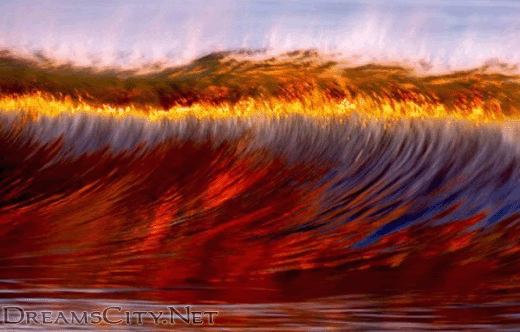 امواج ملونة امواج بلون الشمس امواج رائعة