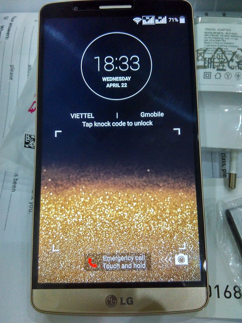 Bán G3 2SIM D858HK fullbox mua ngày 17/4/2015 bảo hành nguồn+MH+CƯ 12 tháng