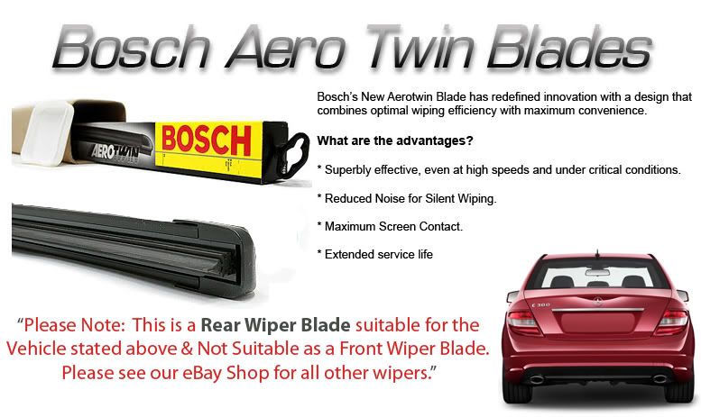 BOSCH REAR AEROTWIN / AERO RETRO FLAT Wiper Blade HONDA CIVIC SHUTTLE (83-87)