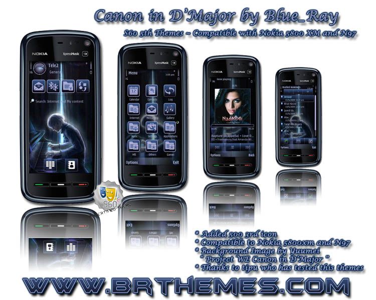 CanonDMajor5th S60 5th Edition Themes for Nokia N97, Nokia 5800, 5530 XpressMusic and Samsung I8910 Omnia HD