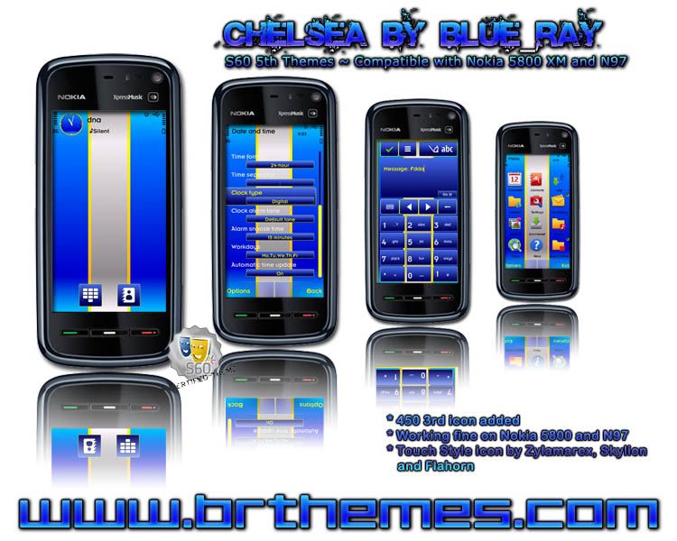 Chelsea SS S60 5th Edition Themes for Nokia N97, Nokia 5800, 5530 XpressMusic and Samsung I8910 Omnia HD