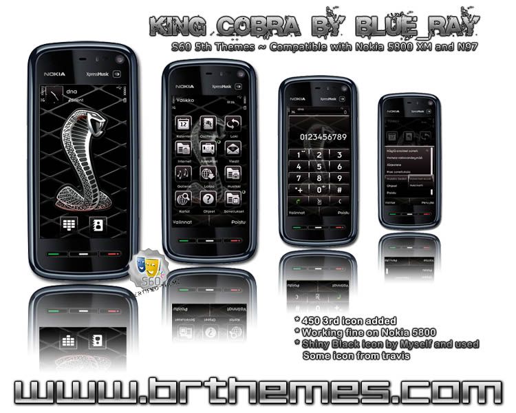 Cobra 5800 S60 5th Edition Themes for Nokia N97, Nokia 5800, 5530 XpressMusic and Samsung I8910 Omnia HD