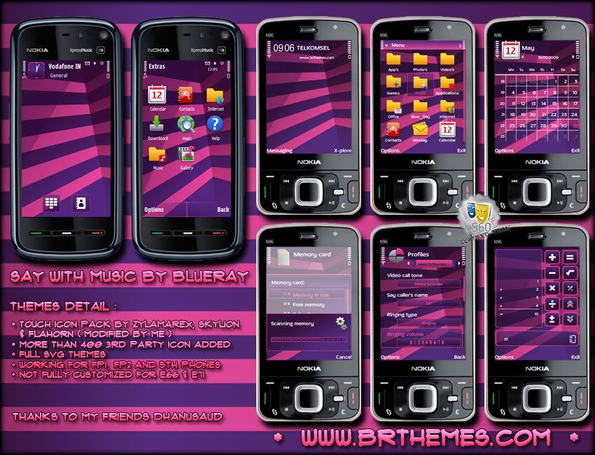 Say With Music S60 5th Edition Themes for Nokia N97, Nokia 5800, 5530 XpressMusic and Samsung I8910 Omnia HD