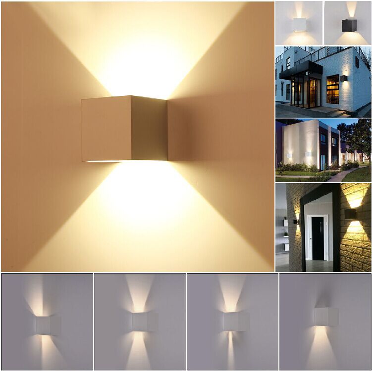 Details About New 7w Modern Led Wall Light Up Down Cube Indoor Outdoor Sconce Lighting Lamp