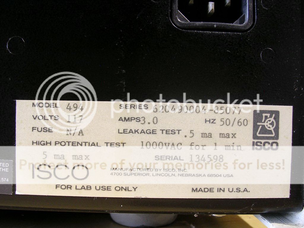 ISCO Electrophoresis Power Supply Model 494  