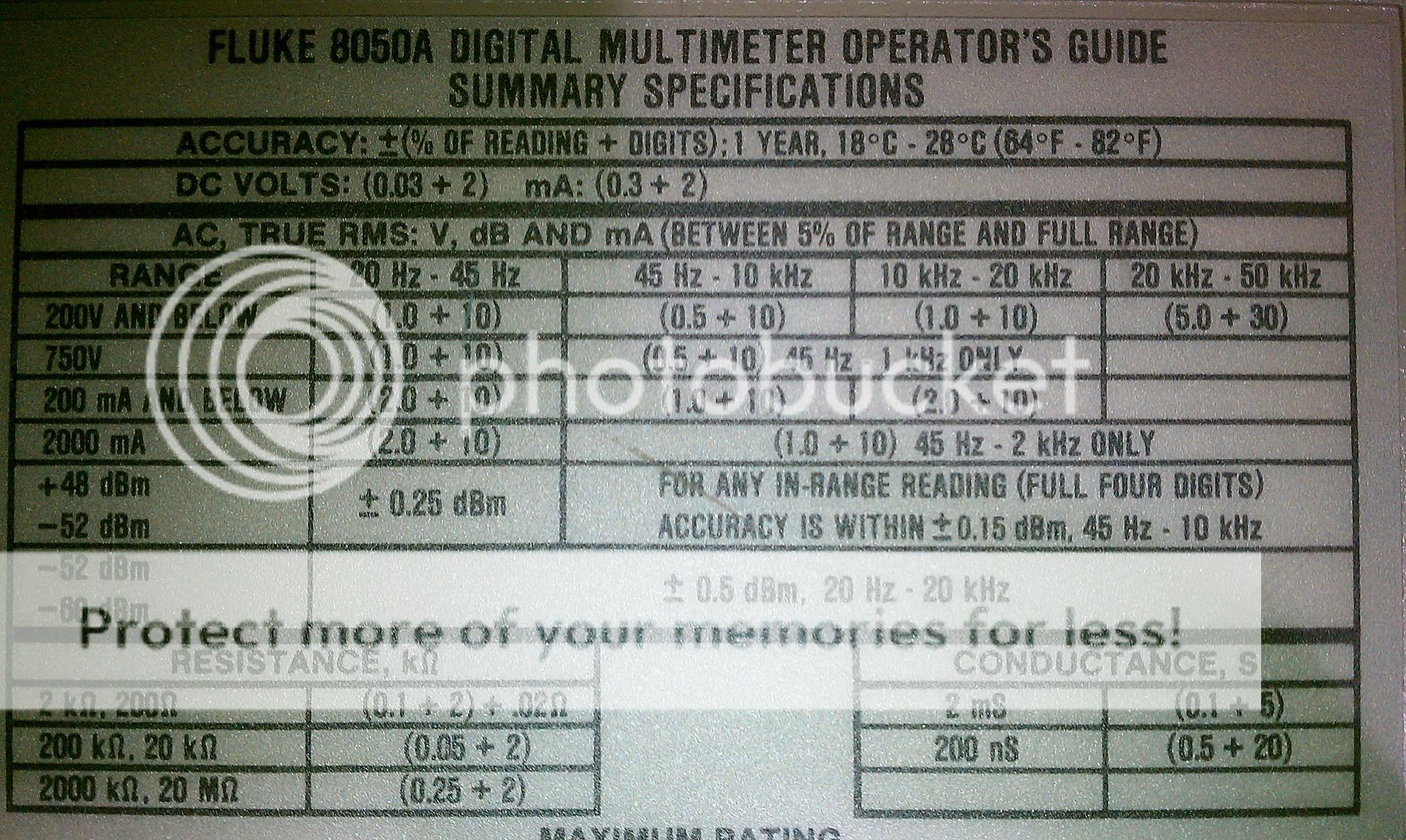 FLUKE 8050A Digital Multimeter  