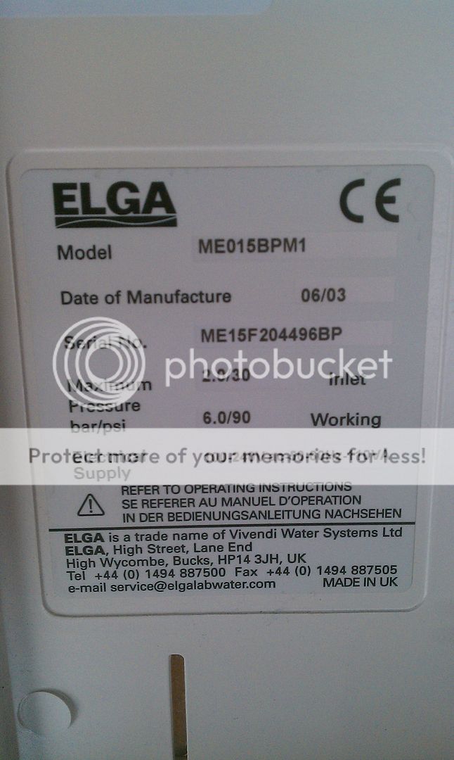 Elga Medica ME015BPM Water Purifier Unit with DV25 Dock  
